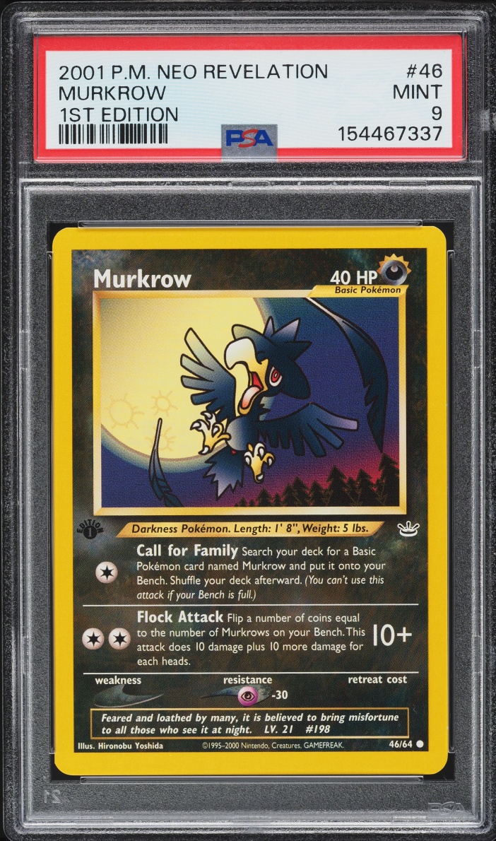 2001 Pokemon Neo Revelation 1st Edition Murkrow #46 PSA 9 MINT