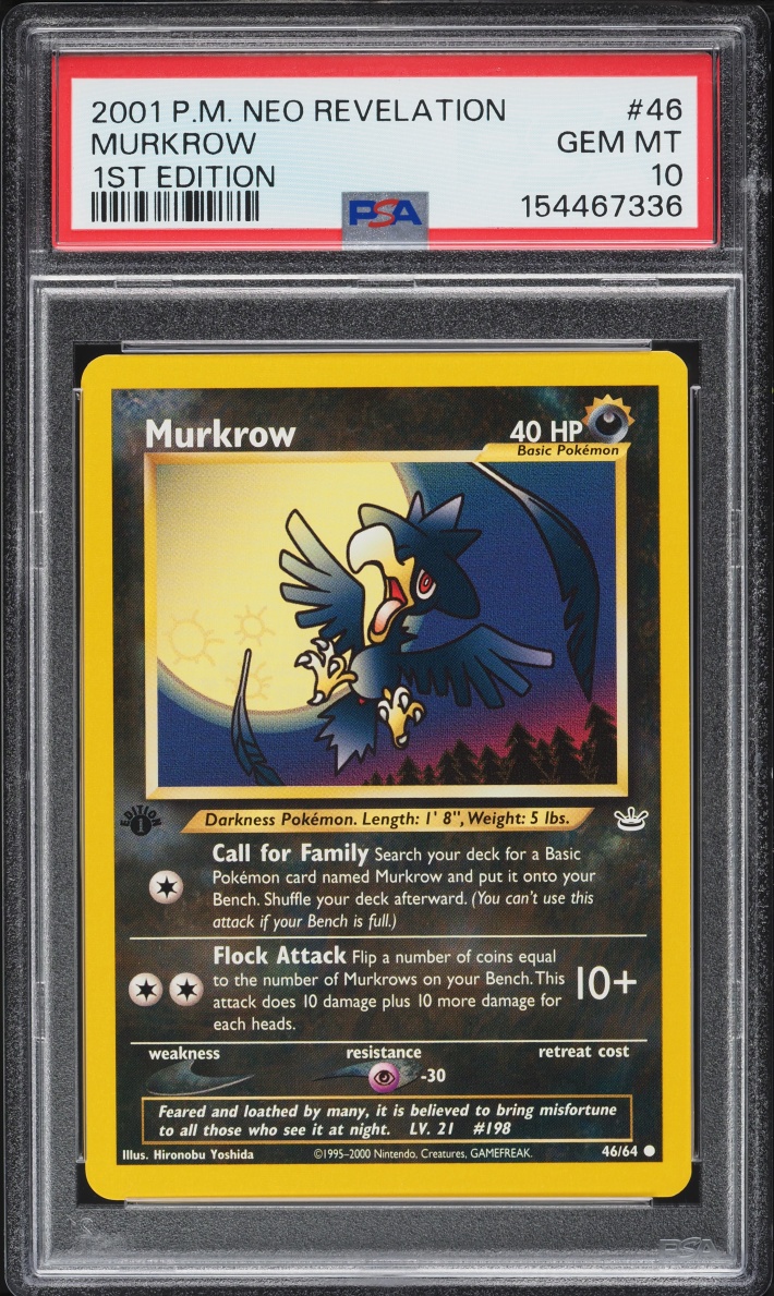 2001 Pokemon Neo Revelation 1st Edition Murkrow #46 PSA 10 GEM MINT