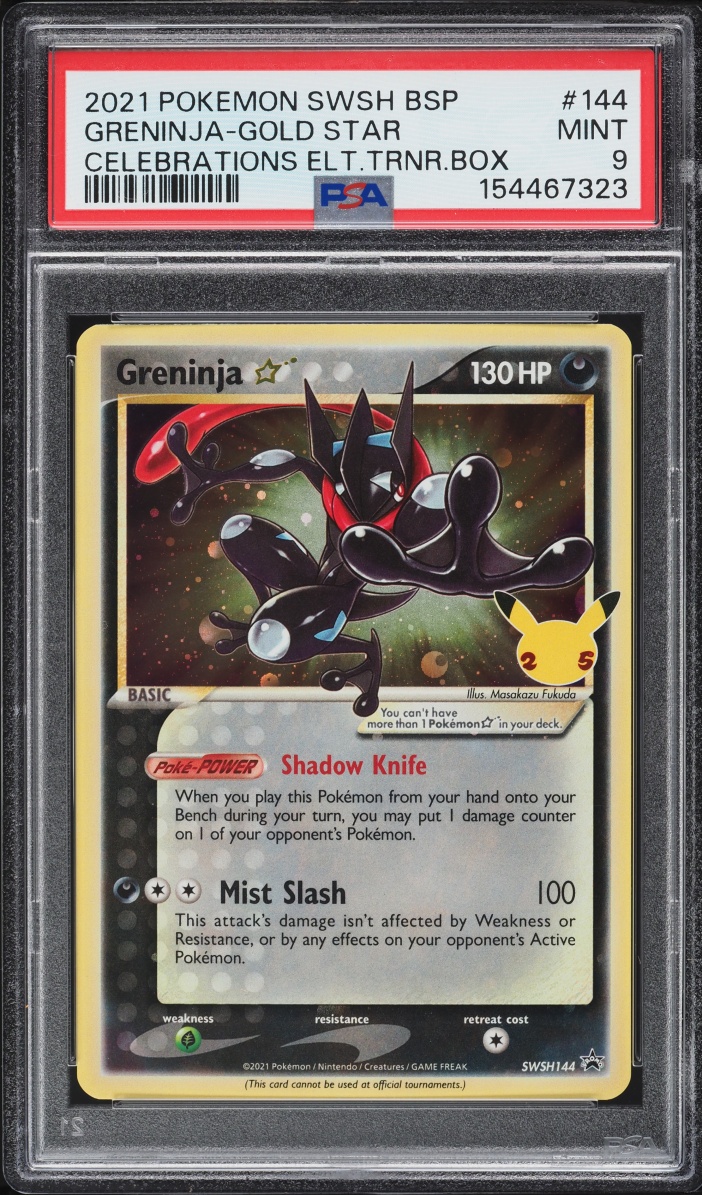 2021 Pokemon SWSH Black Star Promo Celebrations Holo Greninja Gold Star #SWSH144 PSA 9 MINT