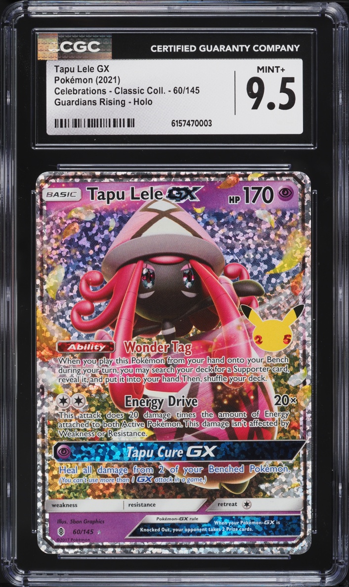 2021 Pokemon SWSH Celebrations Classic Collection Holo Tapu Lele GX #60 CGC 9.5 MINT+