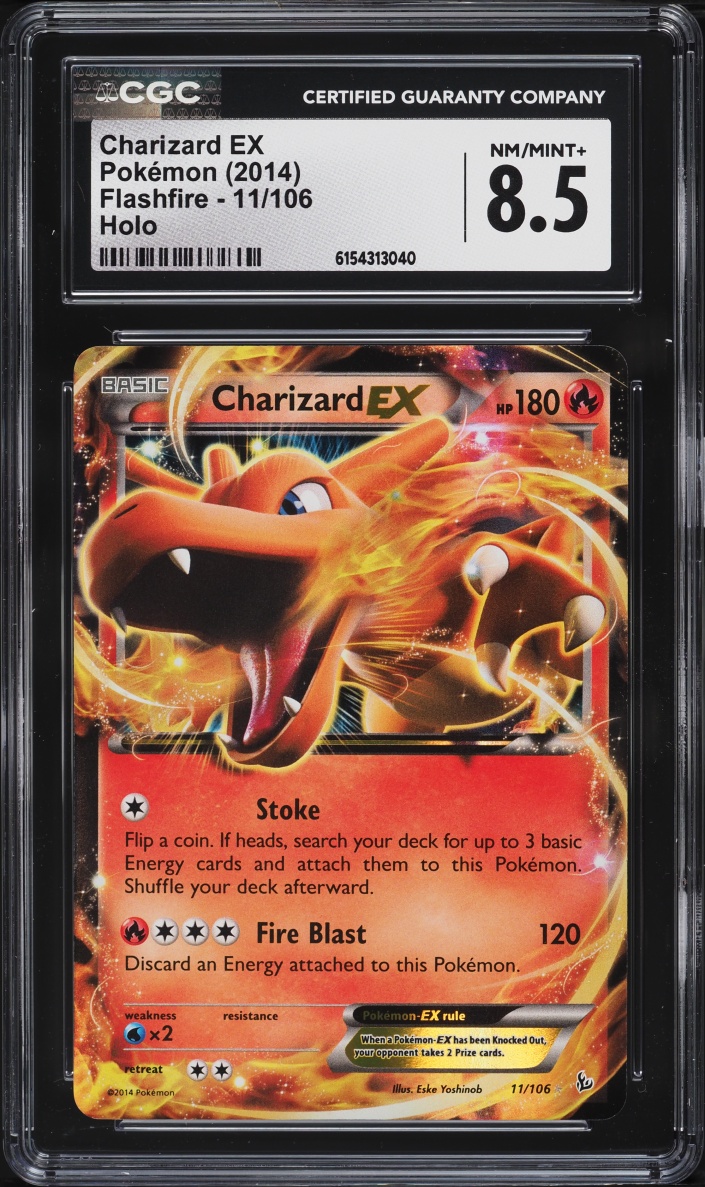 2014 Pokemon XY Flashfire Holo Charizard Ex #11 CGC 8.5 NM-MT+