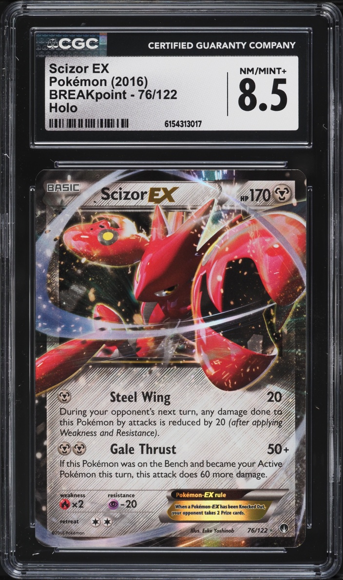 2016 Pokemon XY BREAKpoint Holo Scizor EX #76 CGC 8.5 NM-MT+