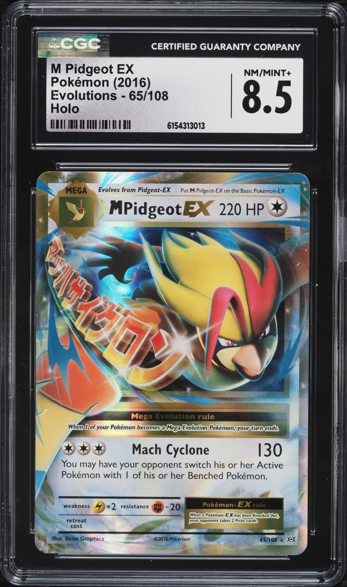 2016 Pokemon XY Evolutions Holo M Pidgeot EX #65 CGC 8.5 NM-MT+