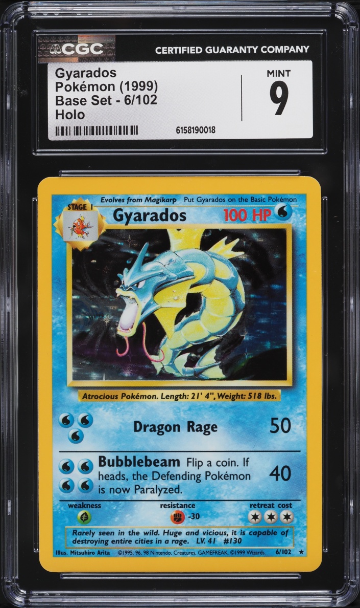 1999 Pokemon Base Set Holo Gyarados #6 CGC 9 MINT