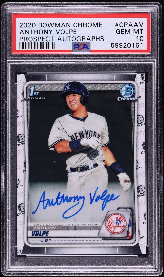 2020 Bowman Chrome Anthony Volpe PROSPECT AUTO #CPA-AV PSA 10 GEM MINT