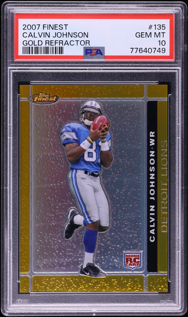 2007 Finest Gold Refractor Calvin Johnson ROOKIE /50 #135 PSA 10 GEM MINT