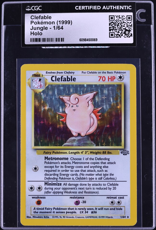 1999 Pokemon Jungle Prerelease Holo Clefable Mitsuhiro Arita AUTO