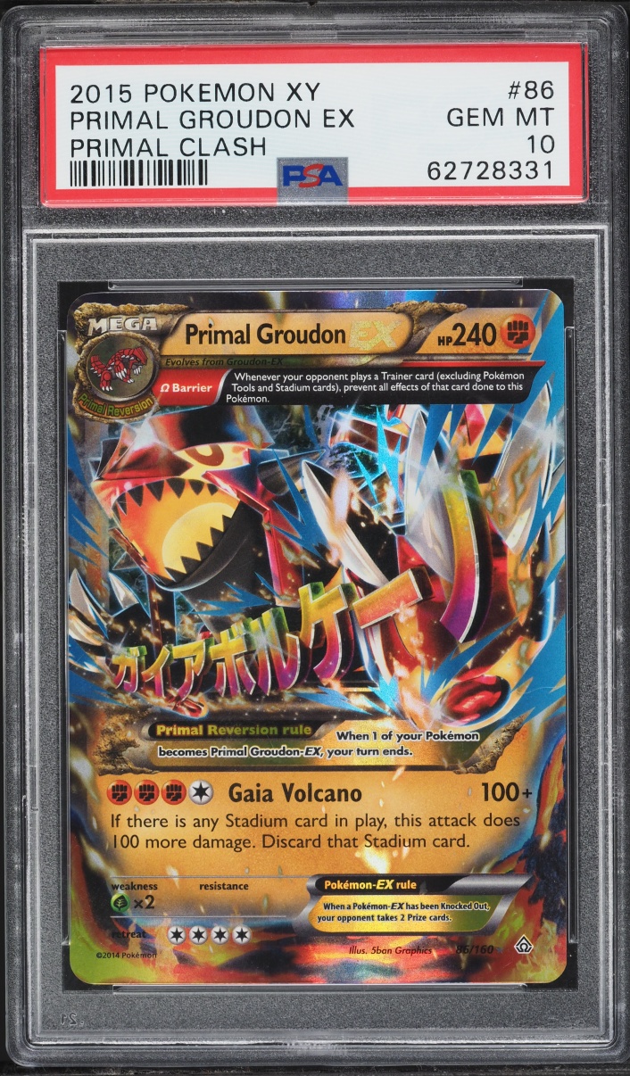 2015 Pokemon XY Primal Clash Primal Groudon EX #86 PSA 10 GEM MINT