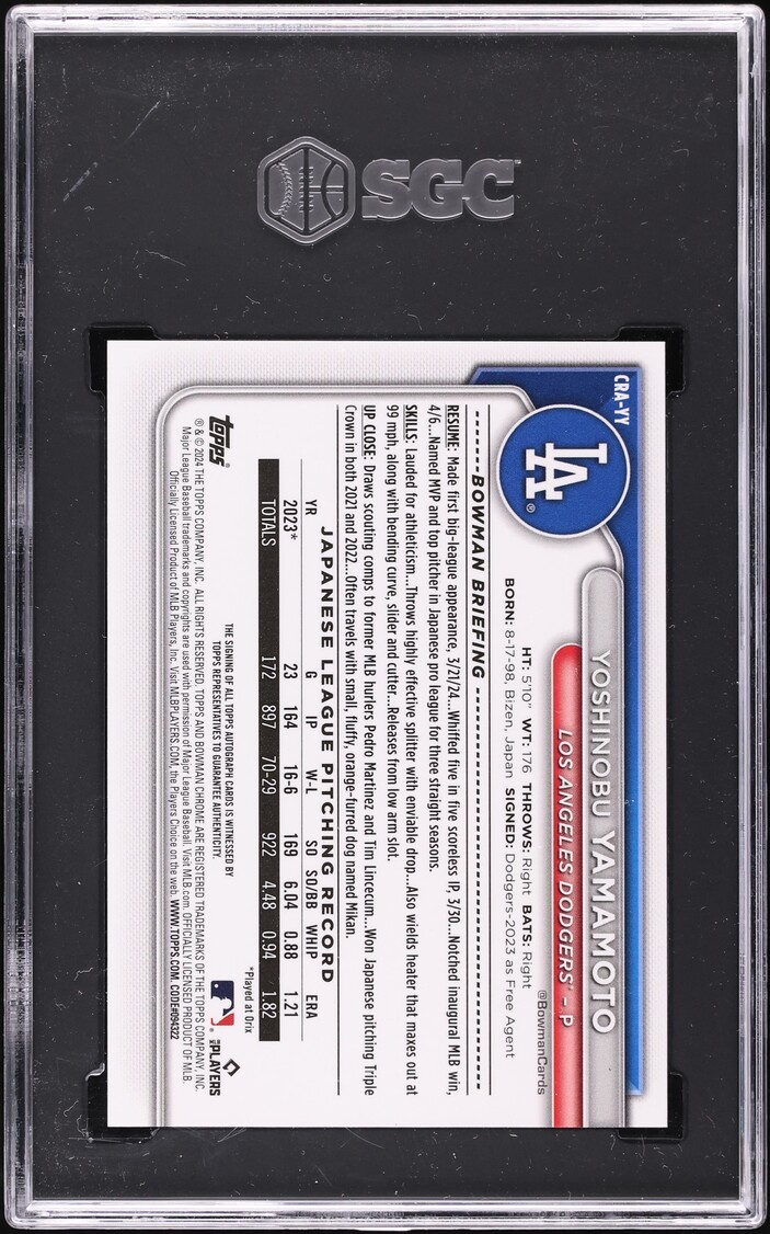 2024 Bowman Chrome Mega Box Yoshinobu Yamamoto ROOKIE AUTO /150