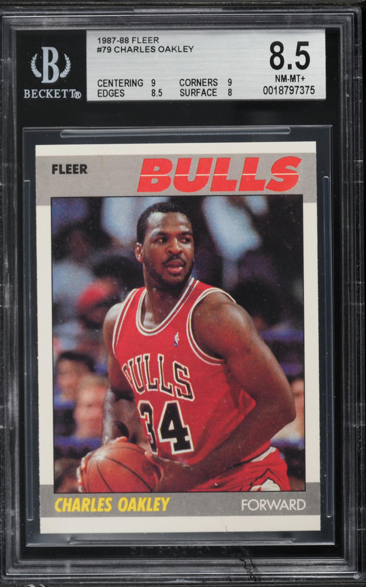 1987 Fleer Basketball Charles Oakley #79 BGS 8.5 NM-MT+