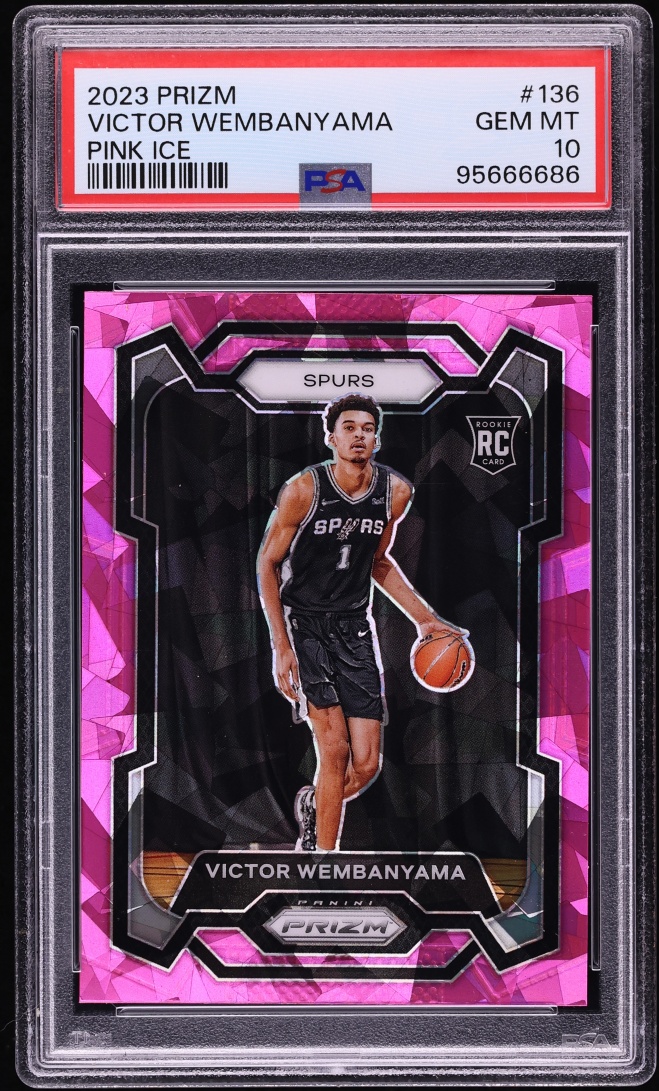 2023 Panini Prizm Pink Ice Victor Wembanyama ROOKIE #136 PSA 10 GEM MINT