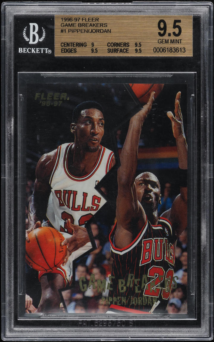 1996 Fleer Game Breakers Michael Jordan & Scottie Pippen #1 BGS 9.5 GEM MINT