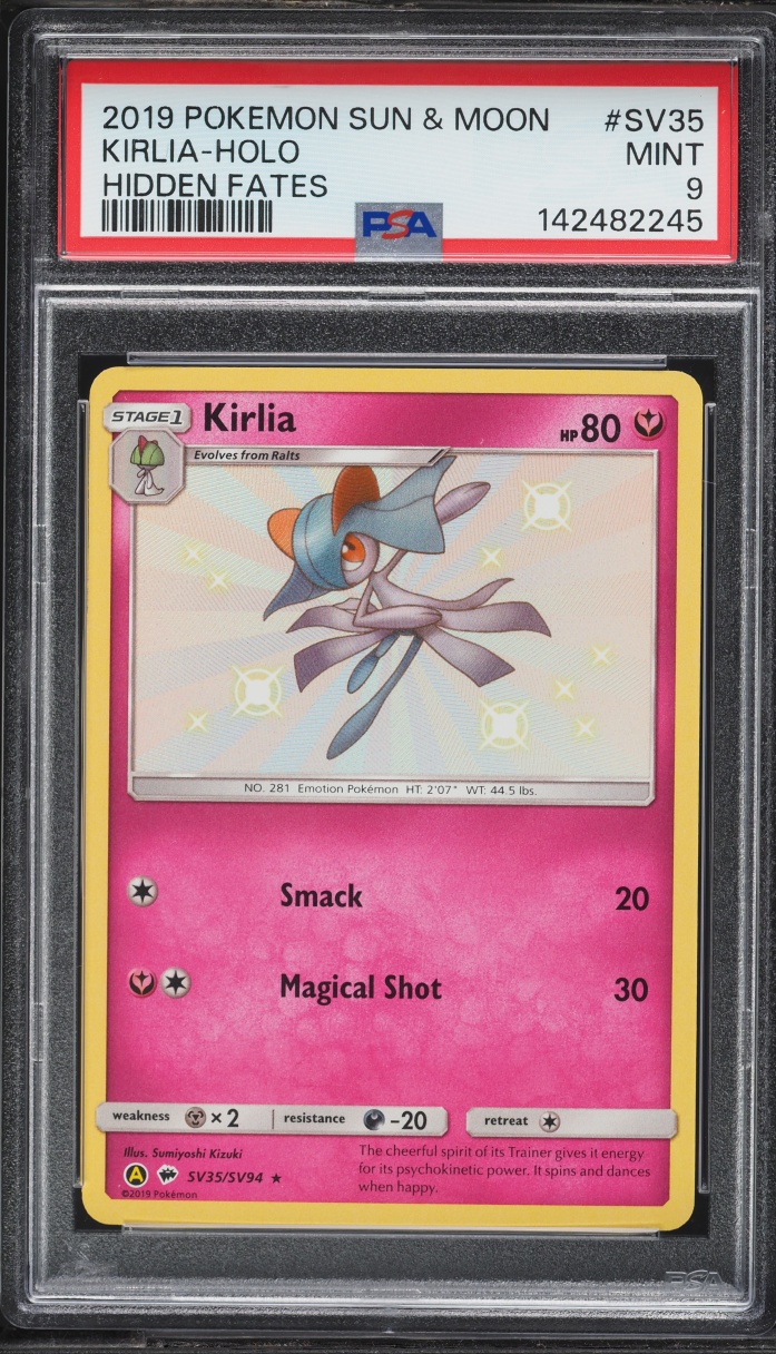 2019 Pokemon Sun & Moon Hidden Fates Shiny Kirlia #SV35 PSA 9 MINT