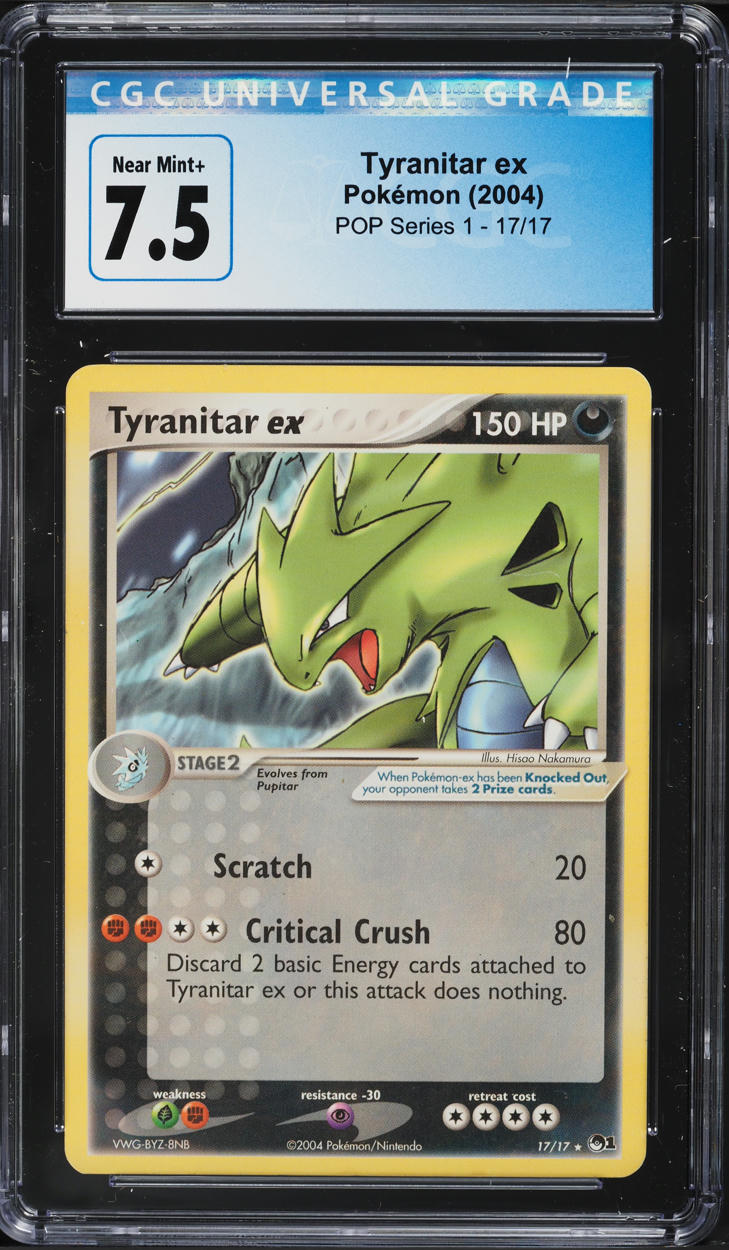 2004 Pokemon Pop Series 1 Holo Tyranitar ex #17 CGC 7.5 NRMT+ - Main Image