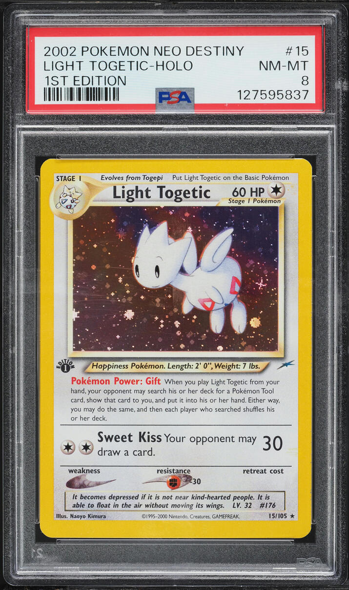2002 Pokemon Neo Destiny 1st Edition Holo Light Togetic #15 PSA 8 NM-MT