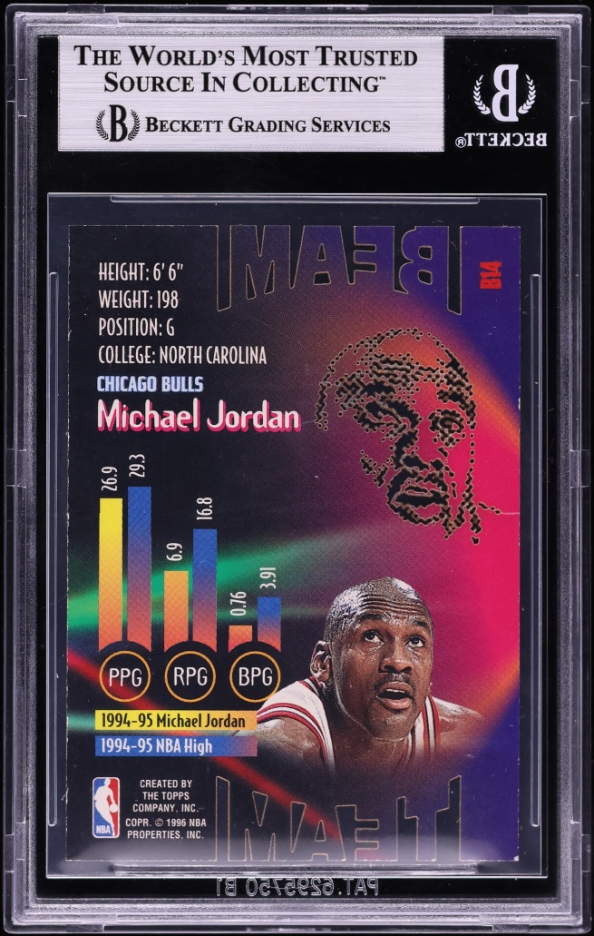 1995 Stadium Club Beam Team Die-Cut Michael Jordan #B14 BGS 5 EX