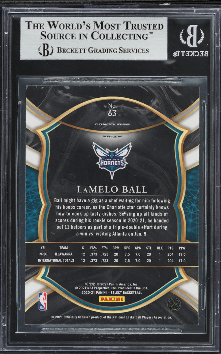 2020 Select Concourse Silver Prizm LaMelo Ball ROOKIE #63 BGS 8.5 NM-MT+