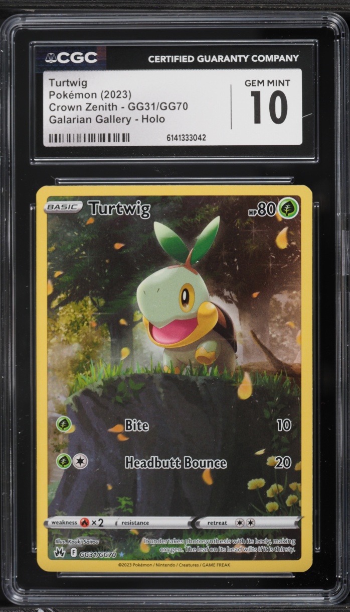 2023 Pokemon Sword & Shield Crown Zenith Galarian Gallery Alt Art Turtwig #GG31 CGC 10 GEM MINT