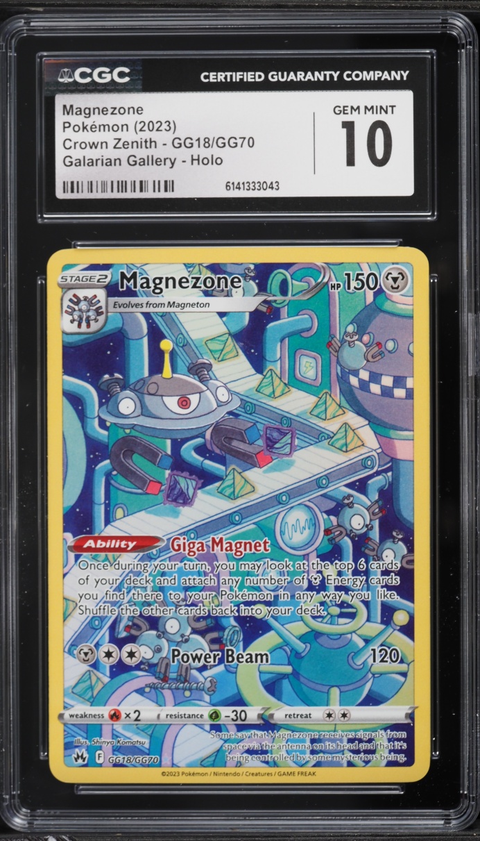 2023 Pokemon Sword & Shield Crown Zenith Galarian Gallery Full Art Magnezone #GG18 CGC 10 GEM