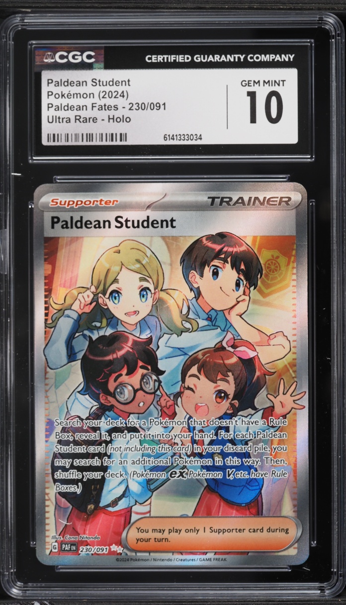 2024 Pokemon Scarlet & Violet Paldean Fates Full Art Paldean Student #230 CGC 10 GEM MINT