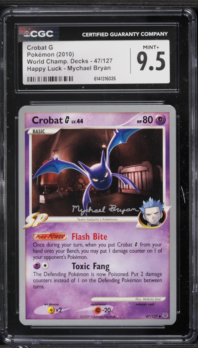 2010 Pokemon Platinum World Championships Decks Happy Luck Crobat G #47 CGC 9.5 MINT+