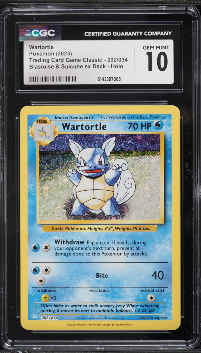 2023 Pokemon TCG Classic Collection Holo Wartortle #2 CGC 10 GEM MINT