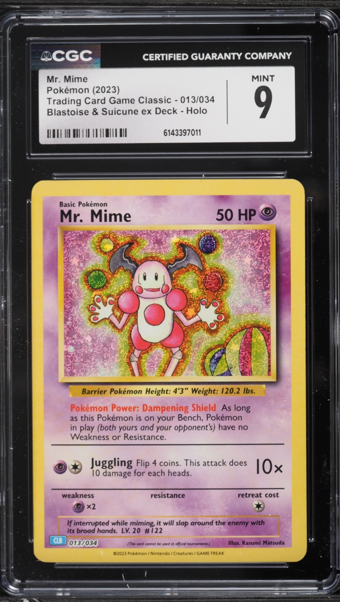 2023 Pokemon TCG Classic Collection Holo Mr. Mime #13 CGC 9 MINT