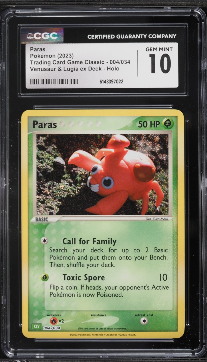2023 Pokemon TCG Classic Collection Holo Paras #4 CGC 10 GEM MINT