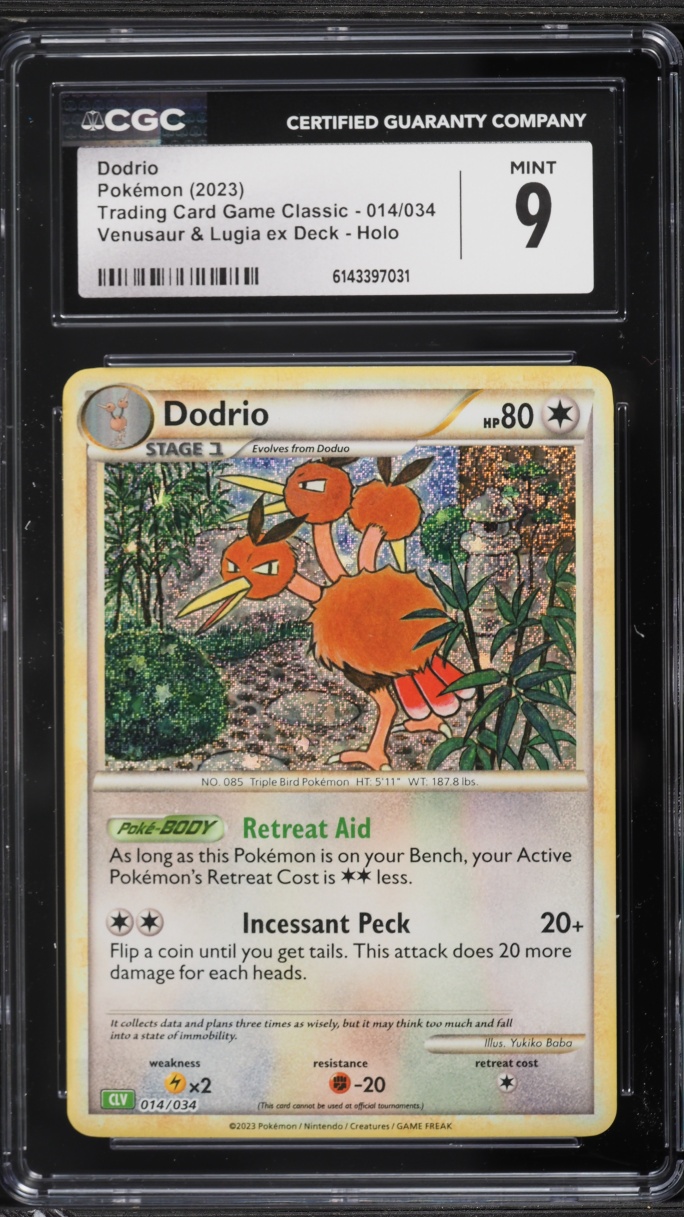 2023 Pokemon TCG Classic Collection Holo Dodrio #14 CGC 9 MINT