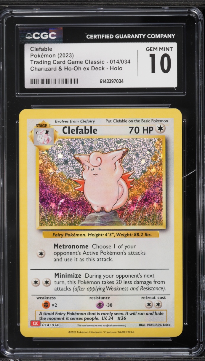2023 Pokemon TCG Classic Collection Holo Clefable #14 CGC 10 GEM MINT