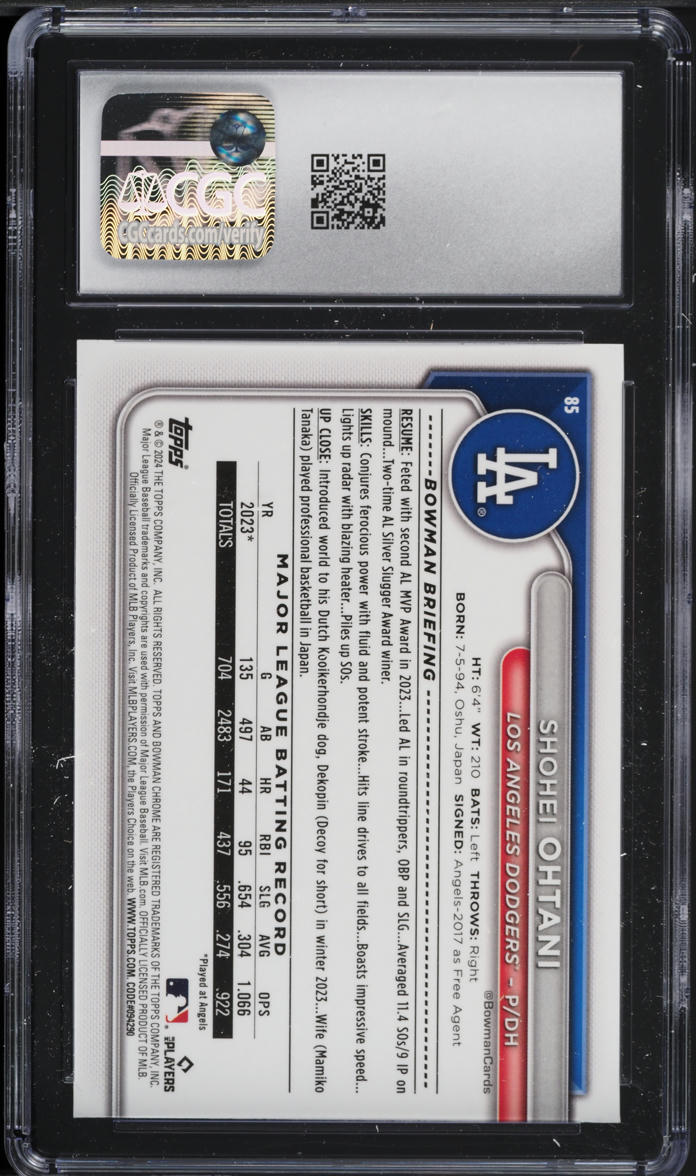 2024 Bowman Chrome Mega Box Shohei Ohtani #85 CGC 9.5 MINT+