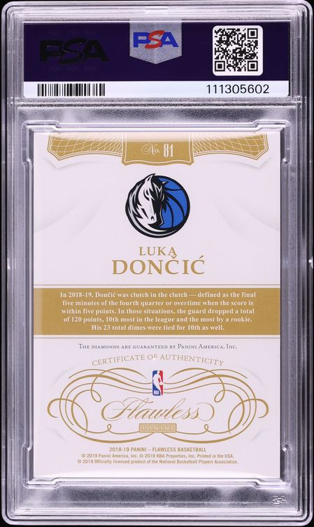 2018 Panini Flawless Double Luka Doncic /10 #81 PSA 10 GEM MINT