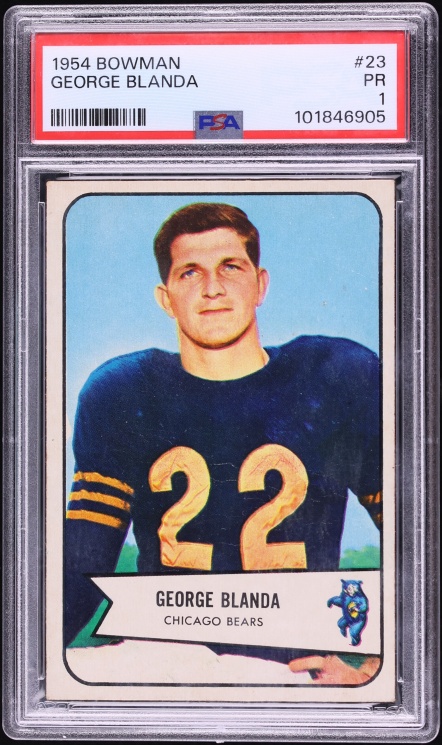 1954 Bowman Football George Blanda ROOKIE #23 PSA 1 PR