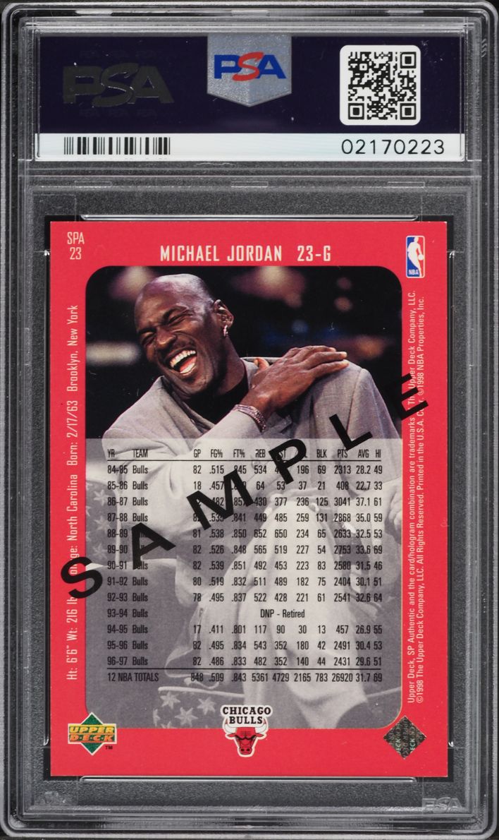 1997 SP Authentic Sample Michael Jordan #SPA23 PSA 10 GEM MINT