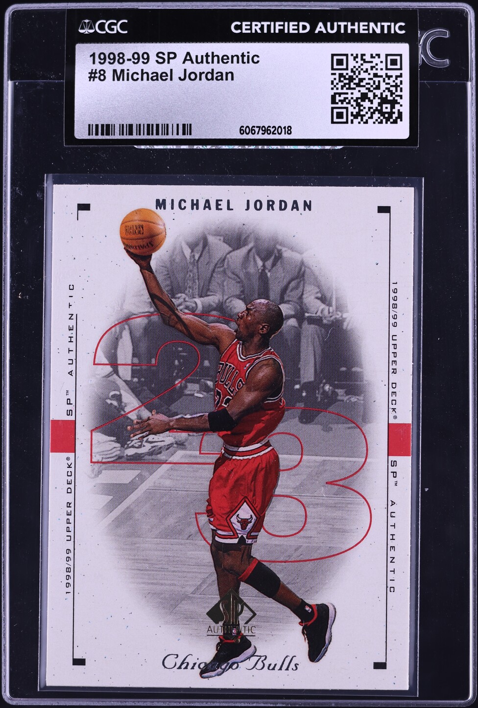 1998 SP Authentic Basketball Michael Jordan #8 CGC AUTH