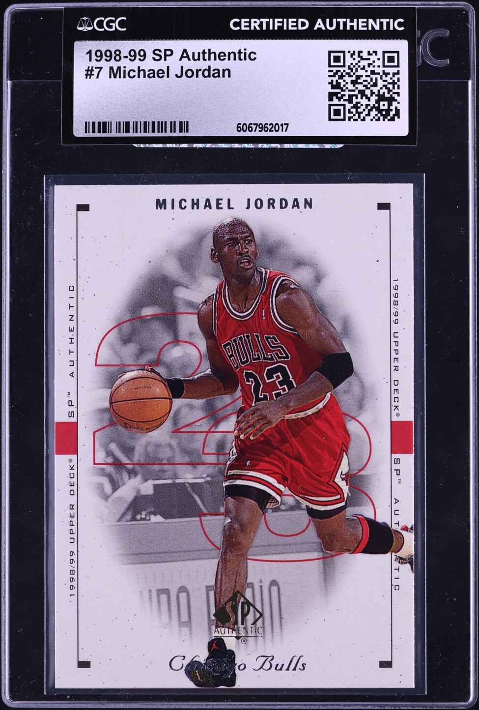 1998 SP Authentic Basketball Michael Jordan #7 CGC AUTH