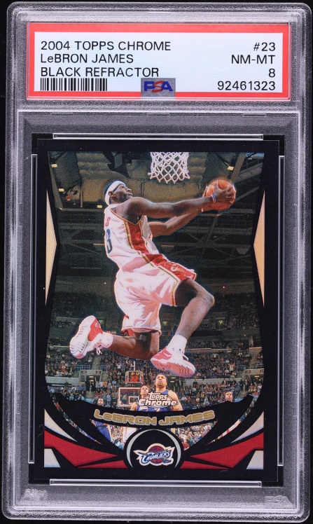 2004 Topps Chrome Black Refractor LeBron James /500 #23 PSA 8 NM-MT