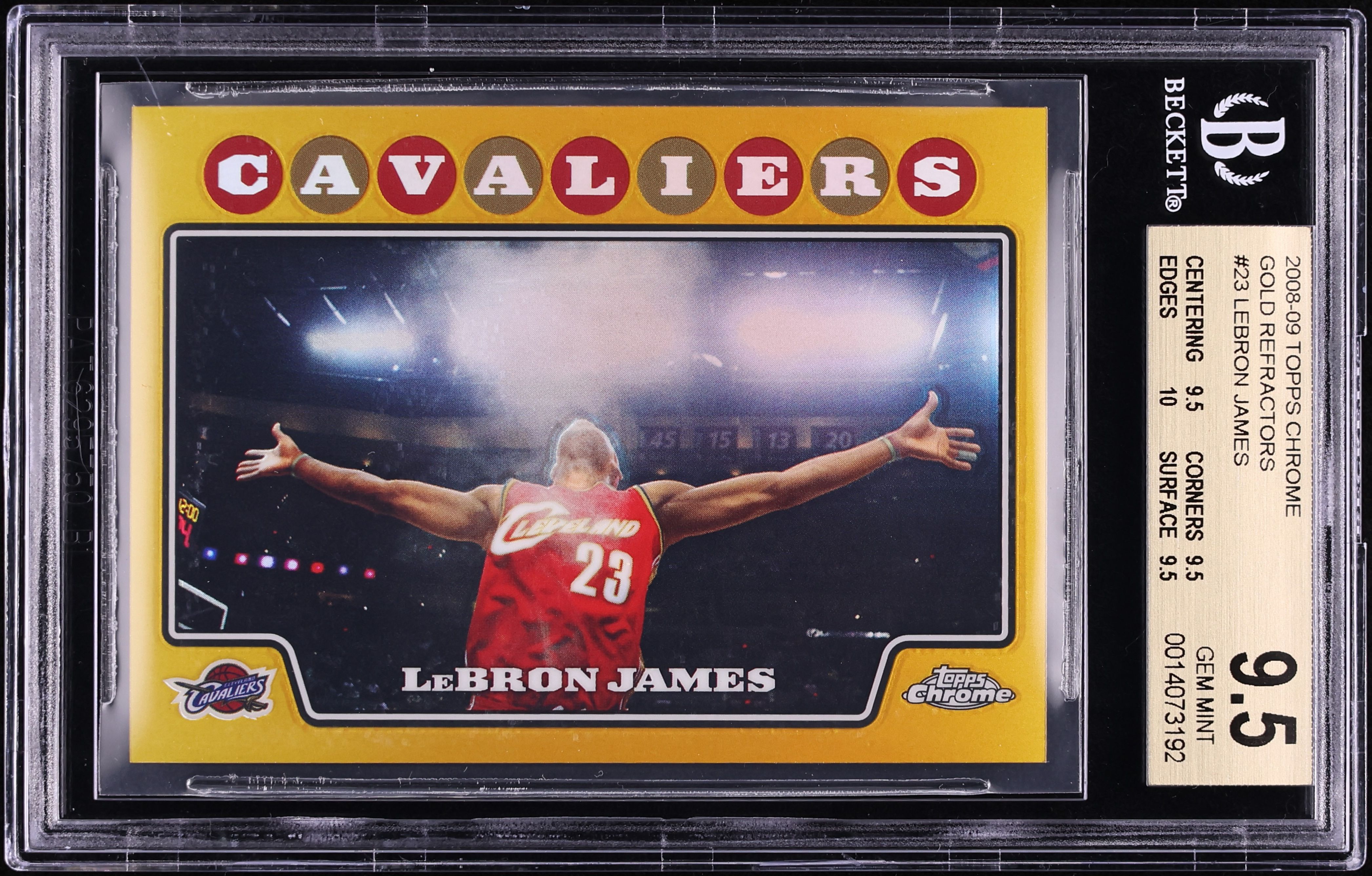 2008 Topps Chrome Gold Refractor LeBron James /50 #23 BGS