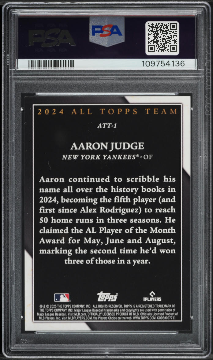 2025 Topps '24 All-Topps Team Aaron Judge #ATT1 PSA 9 MINT