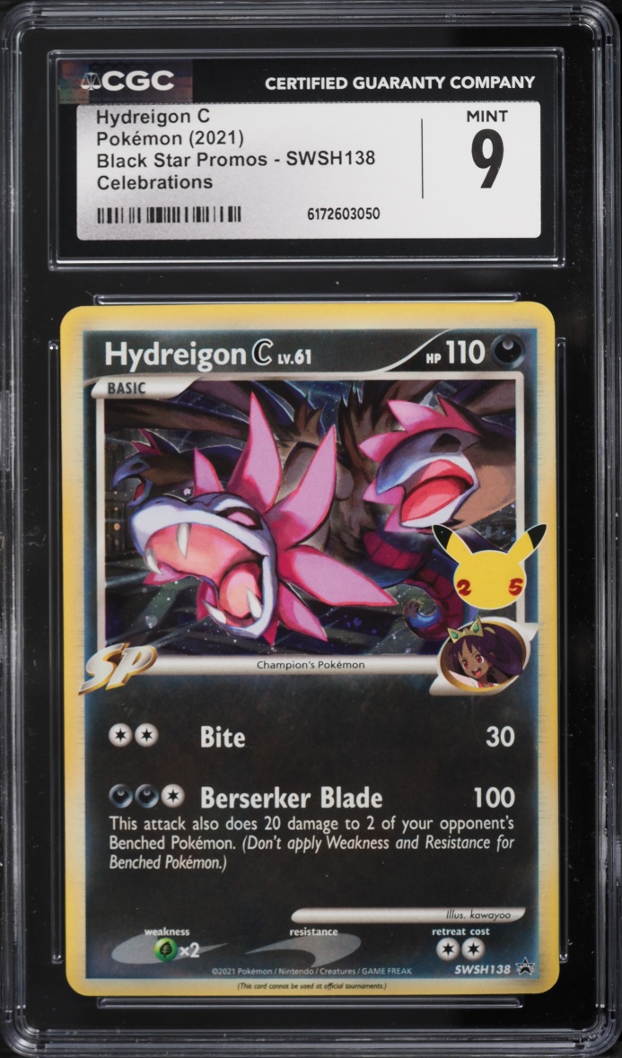 2021 Pokemon Sword & Shield Promo Celebrations Holo Hydreigon C #SWSH138 CGC 9 MINT