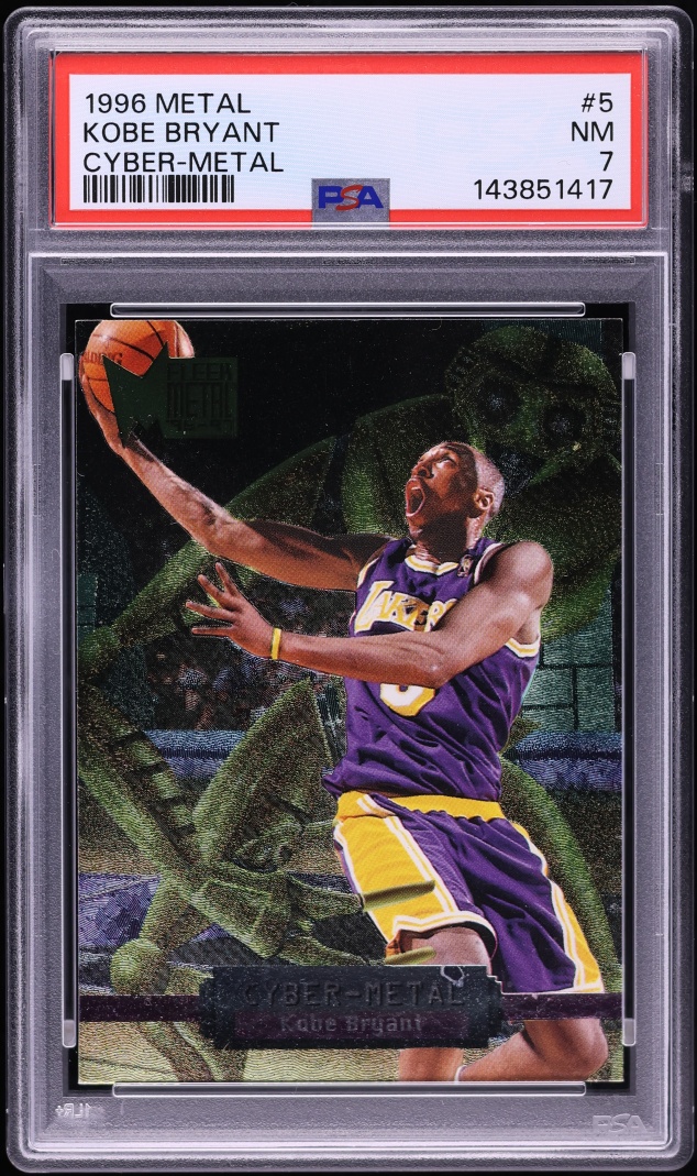 1996 Metal Cyber-Metal Kobe Bryant ROOKIE #5 PSA 7 NRMT