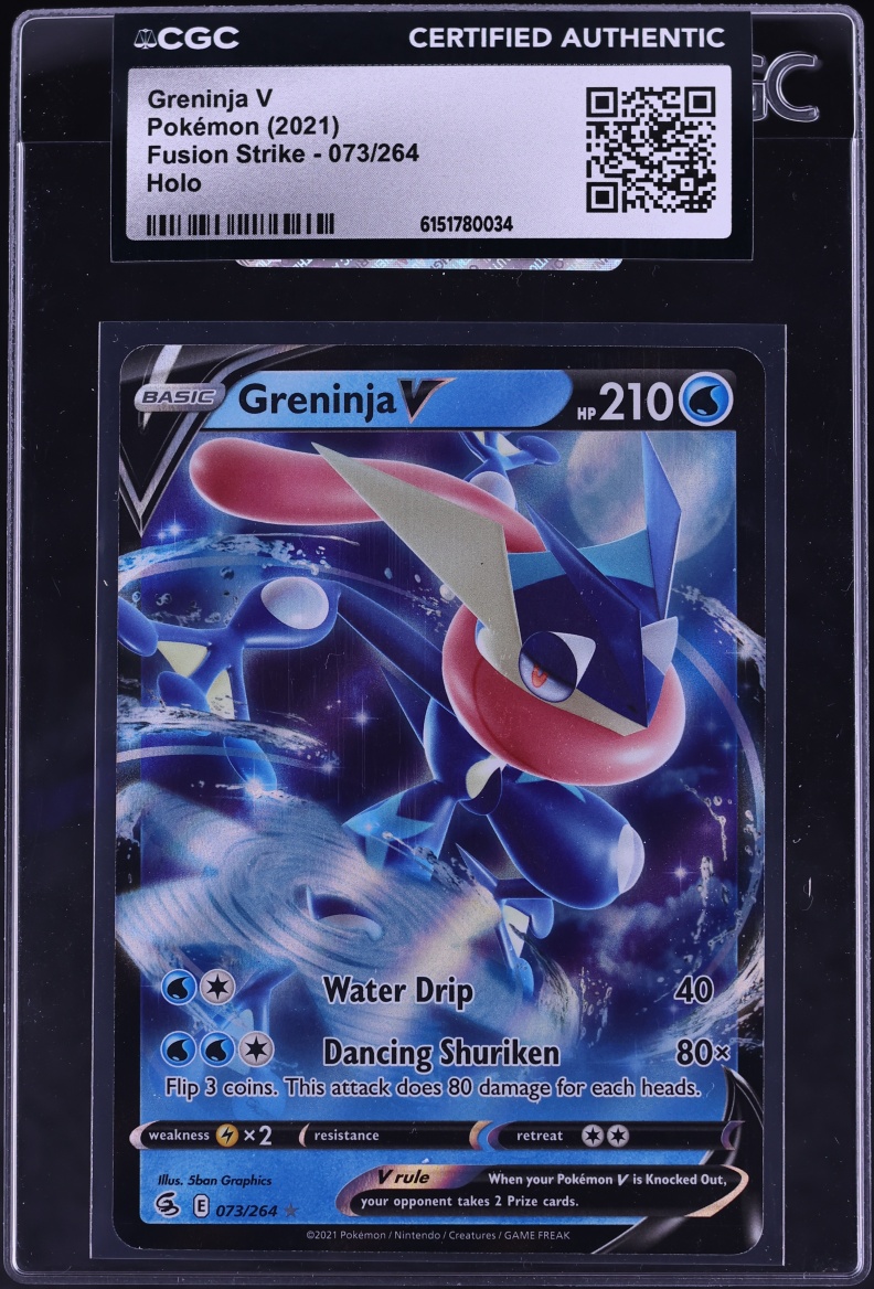 2021 Pokemon Sword & Shield Fusion Strike Full Art Greninja V #73 CGC AUTH
