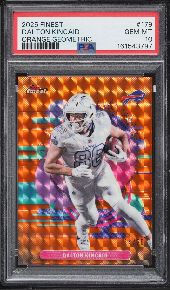 2025 Finest Orange Geometric Dalton Kincaid /20 #179 PSA 10 GEM MINT