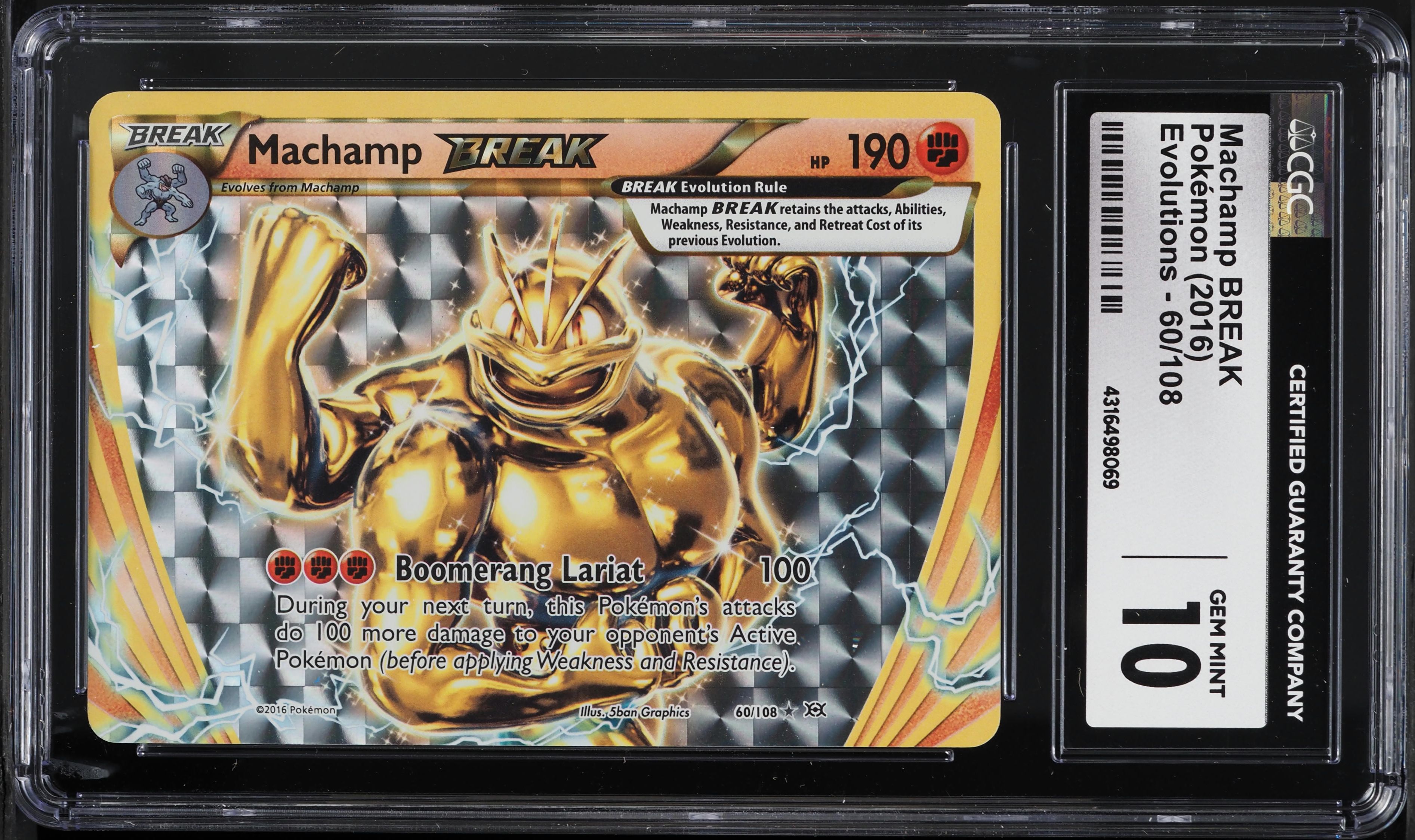 2016 Pokemon XY Evolutions Machamp BREAK #60 CGC 10 GEM MINT