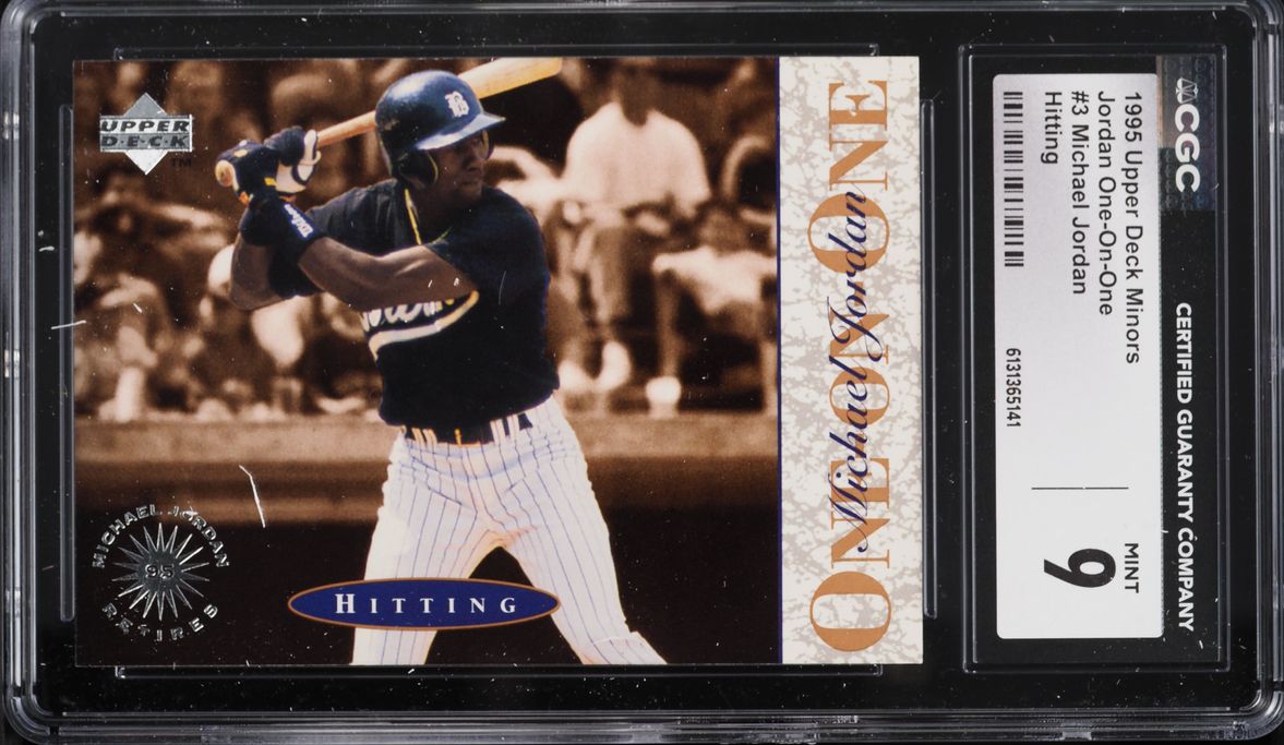 1995 Upper Deck Minors One On One Hitting Michael Jordan ROOKIE #3 CGC 9 MINT