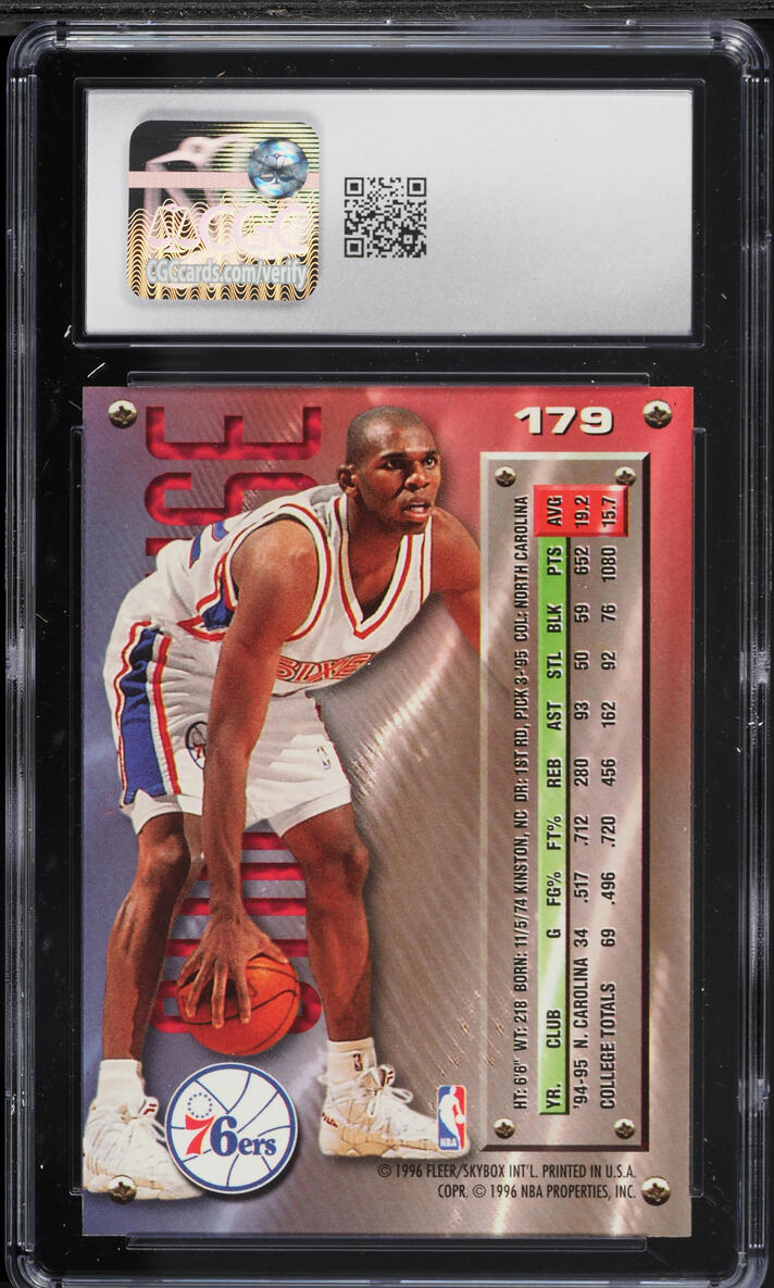 1995 Metal Basketball Jerry Stackhouse ROOKIE #179 CGC 9 MINT