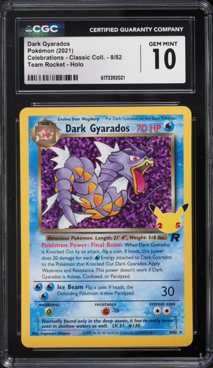 2021 Pokemon SWSH Celebrations Classic Collection Holo Dark Gyarados #8 CGC 10 GEM MINT