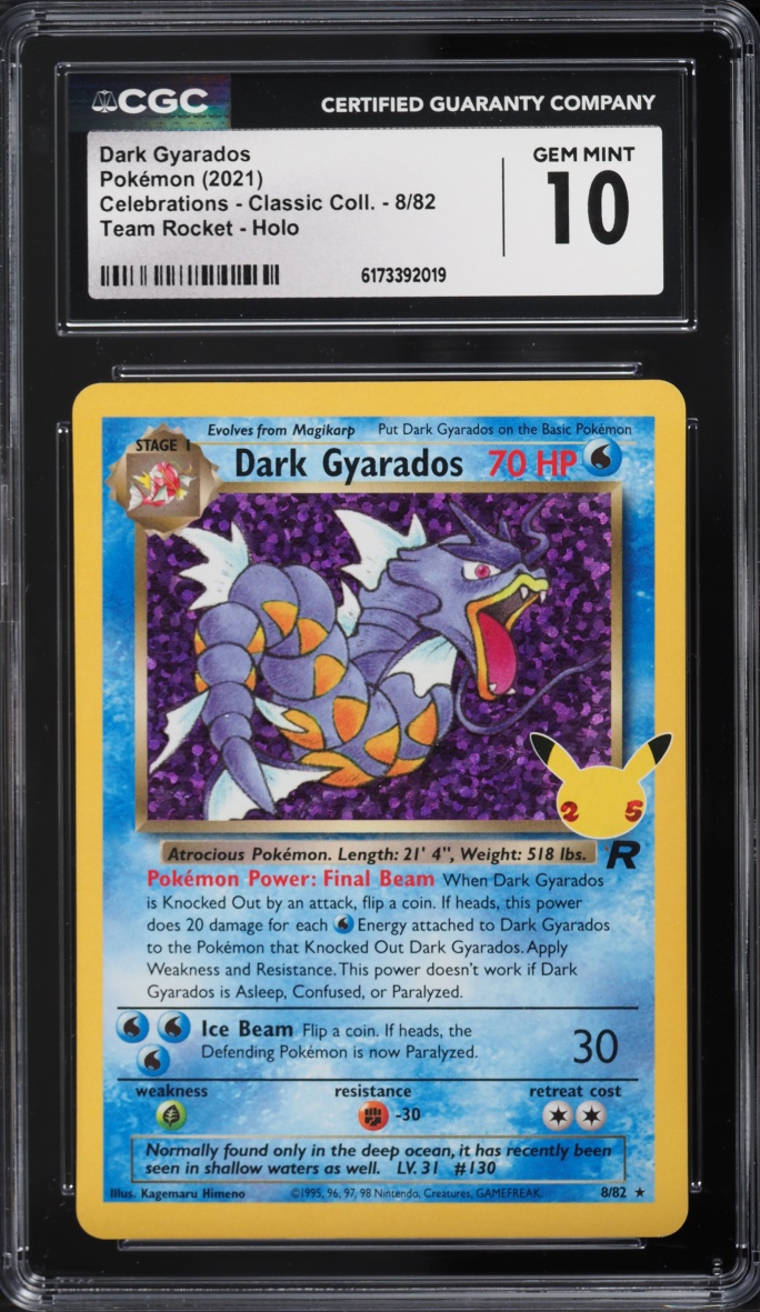 2021 Pokemon SWSH Celebrations Classic Collection Holo Dark Gyarados #8 CGC 10 GEM MINT