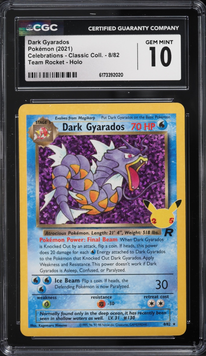 2021 Pokemon SWSH Celebrations Classic Collection Holo Dark Gyarados #8 CGC 10 GEM MINT