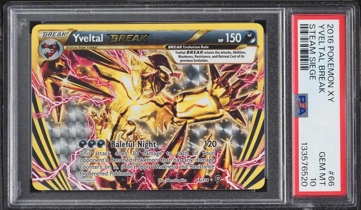 2016 Pokemon XY Steam Siege Yveltal BREAK #66 PSA 10 GEM MINT